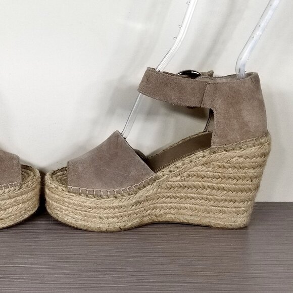 Marc Fisher LTD Lalida Espadrille Wedge Sandals, Tan Suede, Womens Size 5.5 M - Picture 8 of 12